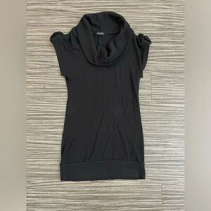 Chic Timing Brand Cowl Neck Black T-Shirt XS/S